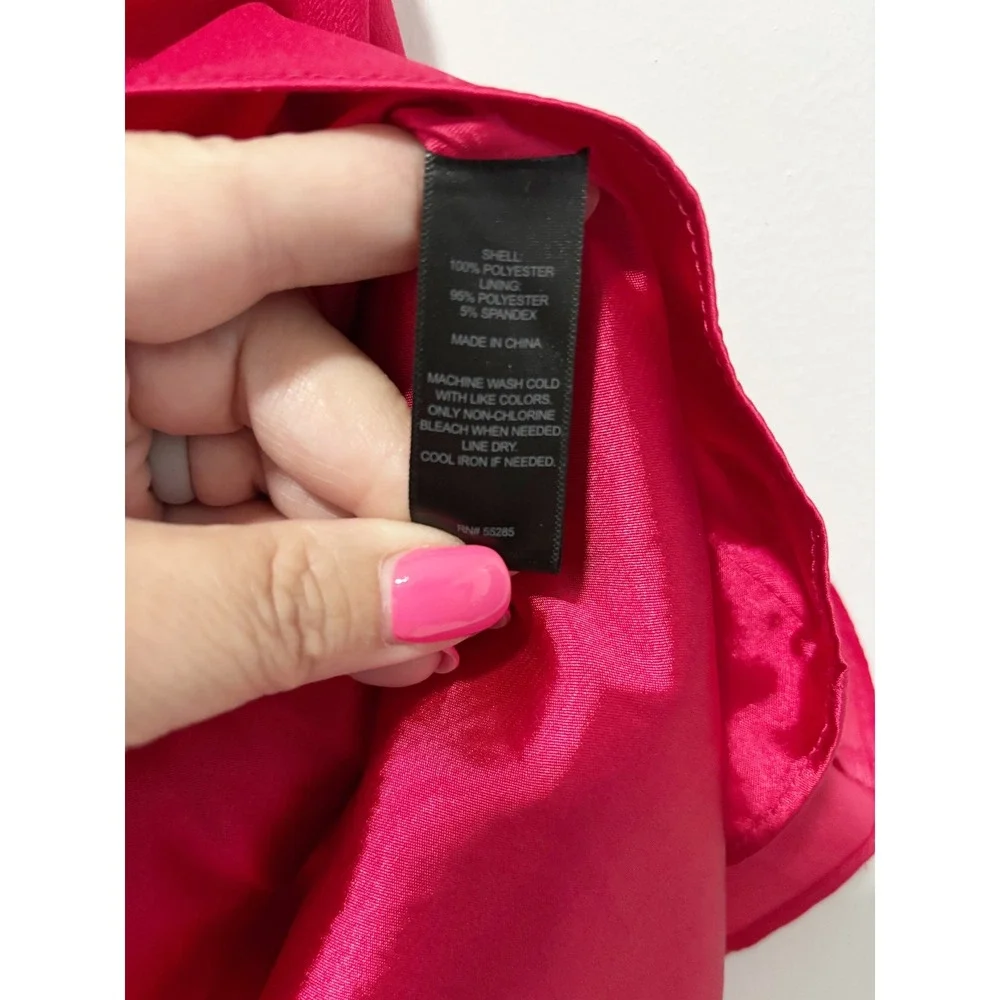 Express Ruffle Neck Dress Womens XS Pink Sleeveless Elastic Waist Pockets